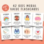 42 tarjetas con valores morales para niños